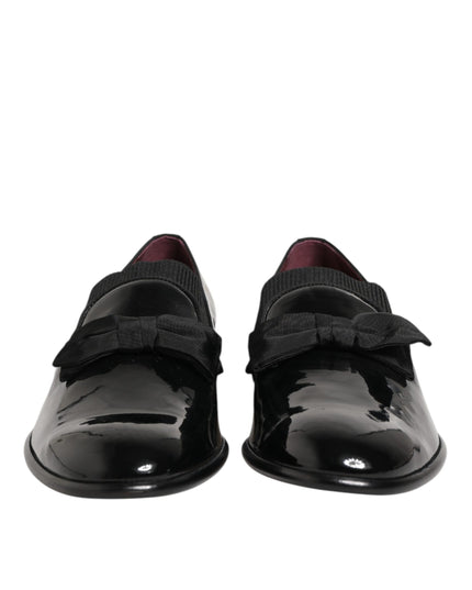 Dolce & Gabbana Black Leather Slip On Dress Men Loafers Shoes