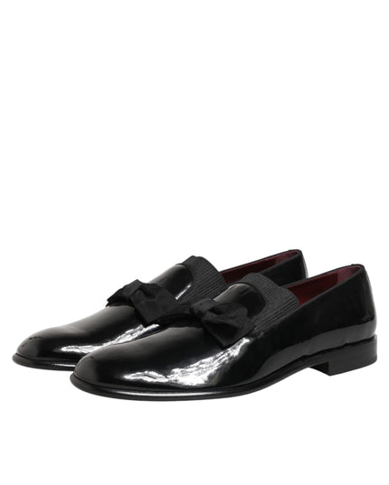 Dolce & Gabbana Black Leather Slip On Dress Men Loafers Shoes