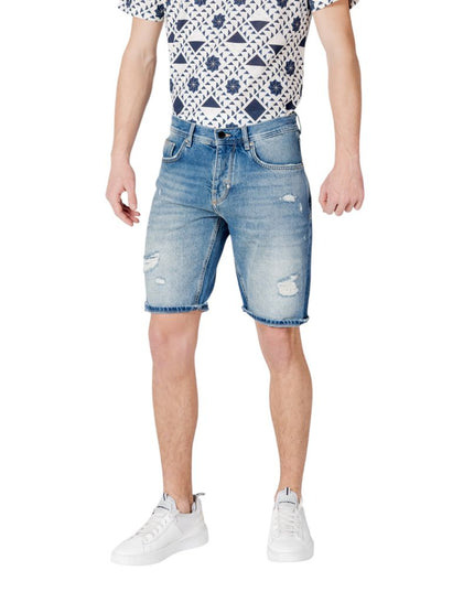 Antony Morato Blue Cotton Bermuda Shorts