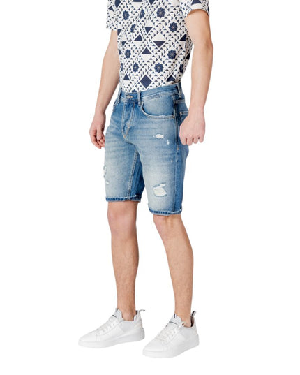 Antony Morato Blue Cotton Bermuda Shorts
