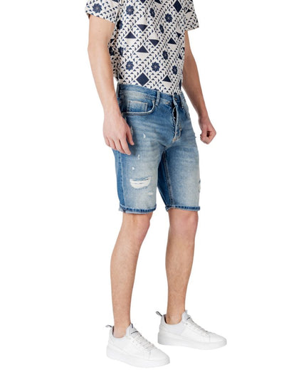 Antony Morato Blue Cotton Bermuda Shorts
