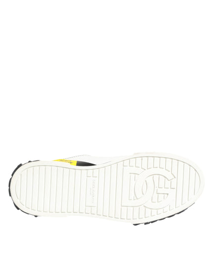 Dolce & Gabbana Multicolor Leather Graffiti Low Top Sneakers Shoes
