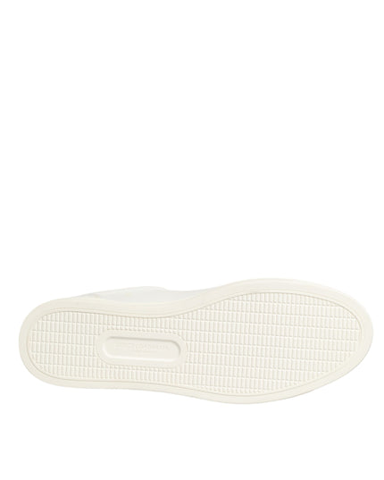 Dolce & Gabbana White Leather Heart Embellished Sneakers Shoes