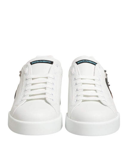 Dolce & Gabbana White Leather #DGFAMILY Men Sneakers Shoes