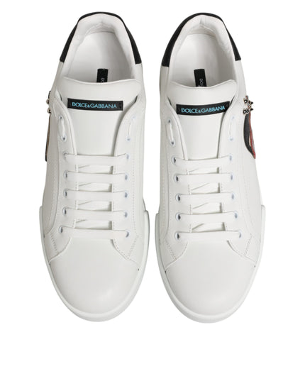 Dolce & Gabbana White Leather #DGFAMILY Men Sneakers Shoes