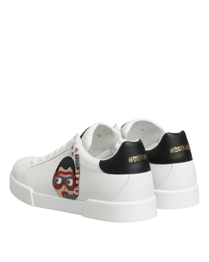 Dolce & Gabbana White Leather #DGFAMILY Men Sneakers Shoes
