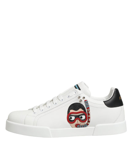 Dolce & Gabbana White Leather #DGFAMILY Men Sneakers Shoes
