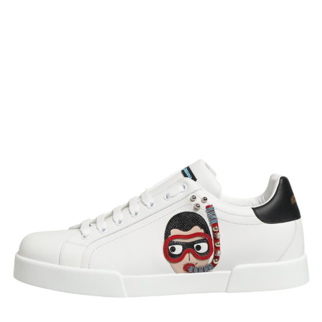 Dolce & Gabbana White Leather #DGFAMILY Men Sneakers Shoes