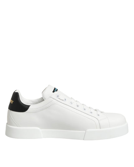 Dolce & Gabbana White Leather #DGFAMILY Men Sneakers Shoes