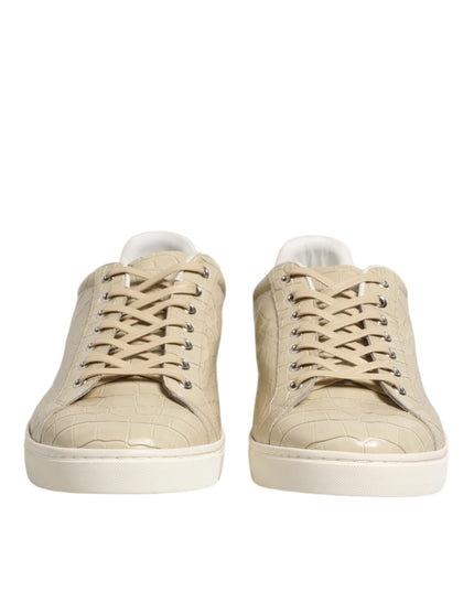 Dolce & Gabbana Beige London Low Top Leather Sneakers Shoes