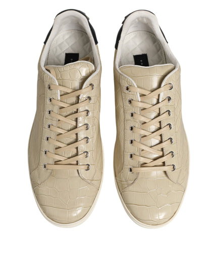 Dolce & Gabbana Beige London Low Top Leather Sneakers Shoes