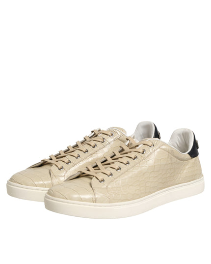 Dolce & Gabbana Beige London Low Top Leather Sneakers Shoes