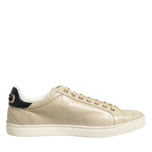 Dolce & Gabbana Beige London Low Top Leather Sneakers Shoes