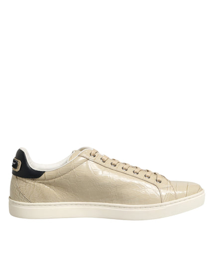 Dolce & Gabbana Beige London Low Top Leather Sneakers Shoes