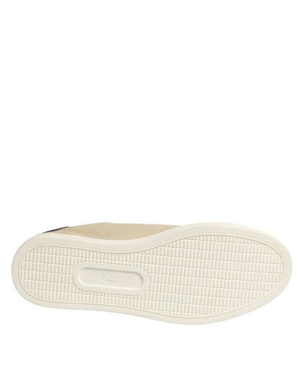 Dolce & Gabbana Beige London Low Top Leather Sneakers Shoes