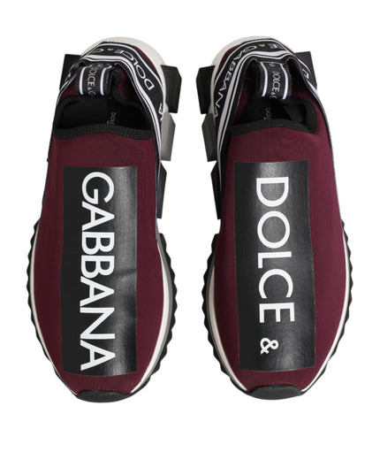 Dolce & Gabbana Maroon Slip On Sorrento Men Sneakers Shoes