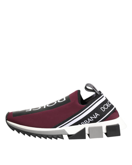 Dolce & Gabbana Maroon Slip On Sorrento Men Sneakers Shoes