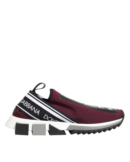 Dolce & Gabbana Maroon Slip On Sorrento Men Sneakers Shoes