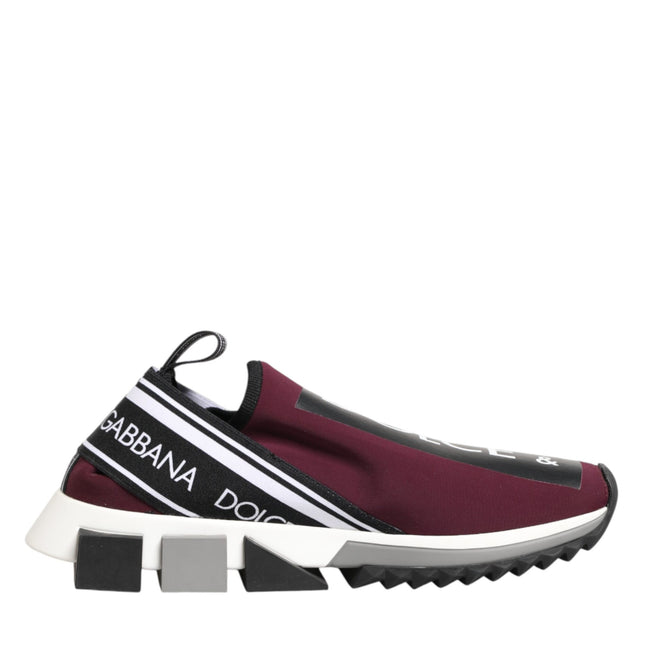 Dolce & Gabbana Maroon Slip On Sorrento Men Sneakers Shoes