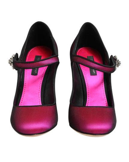 Dolce & Gabbana Pink Strass Mary Janes Heels Pumps Shoes