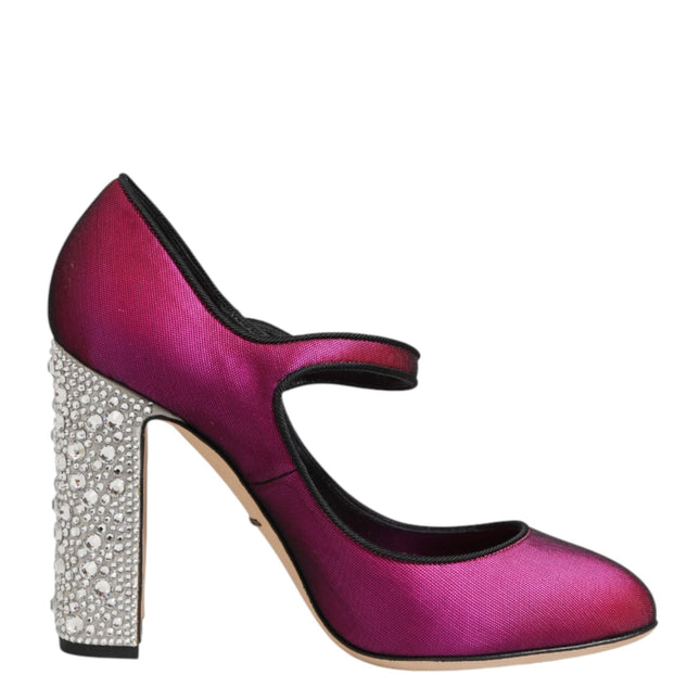 Dolce & Gabbana Pink Strass Mary Janes Heels Pumps Shoes