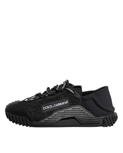 Dolce & Gabbana Black Logo Lace Low Top NS1 Sneakers Shoes