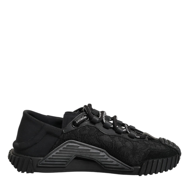 Dolce & Gabbana Black Logo Lace Low Top NS1 Sneakers Shoes
