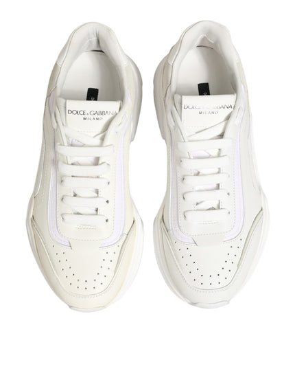 Dolce & Gabbana White Leather Daymaster Low Top Sneakers Shoes