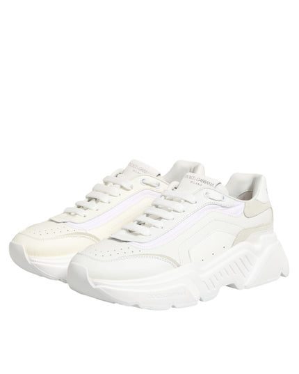 Dolce & Gabbana White Leather Daymaster Low Top Sneakers Shoes