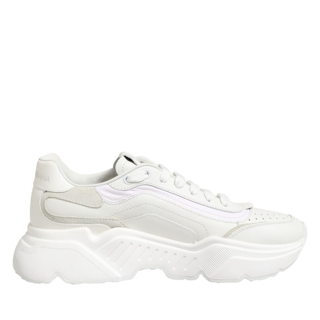 Dolce & Gabbana White Leather Daymaster Low Top Sneakers Shoes