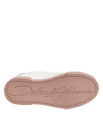 Dolce & Gabbana White Leather Sacred Heart Sneakers Shoes