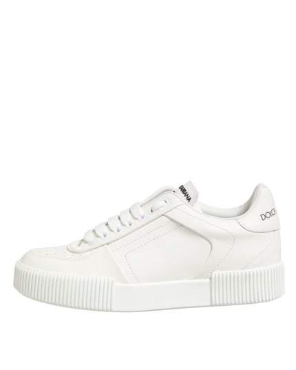 Dolce & Gabbana White Leather MIAMI Low Top Sneakers Shoes