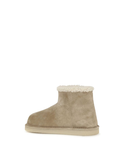 Miu Miu Beige Leather Flat Boots