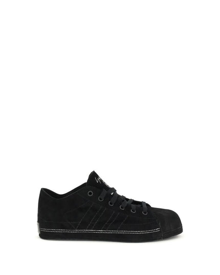 Y-3 Black Leather Low Top Sneakers