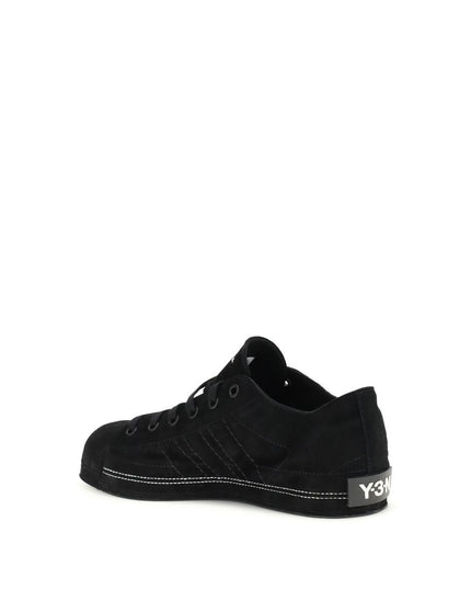 Y-3 Black Leather Low Top Sneakers