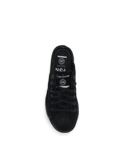 Y-3 Black Leather Low Top Sneakers
