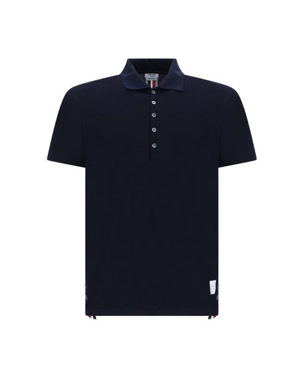 Thom Browne Blue Cotton Polo Shirt