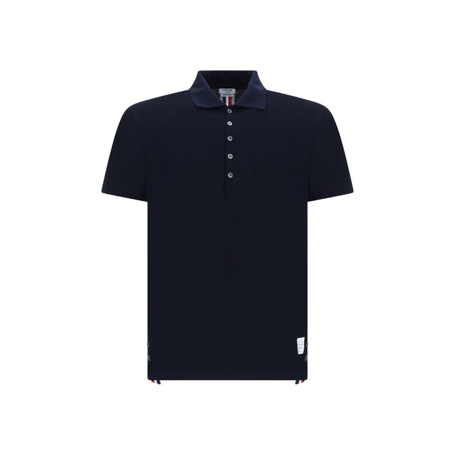 Thom Browne Blue Cotton Polo Shirt