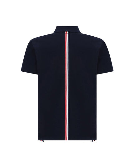 Thom Browne Blue Cotton Polo Shirt