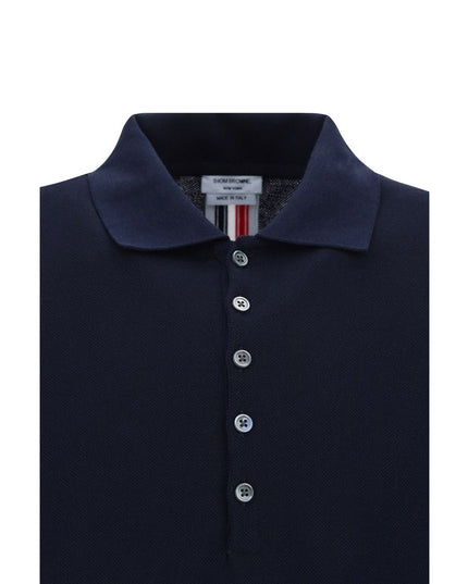 Thom Browne Blue Cotton Polo Shirt