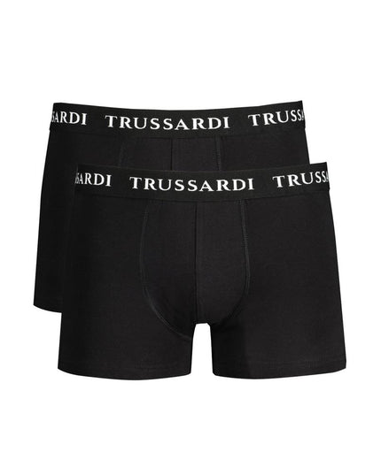 Trussardi Nero Cotton Men Boxer Brief Pair