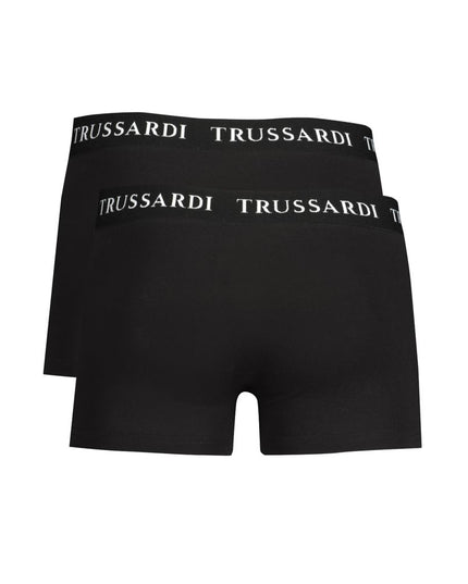 Trussardi Nero Cotton Men Boxer Brief Pair