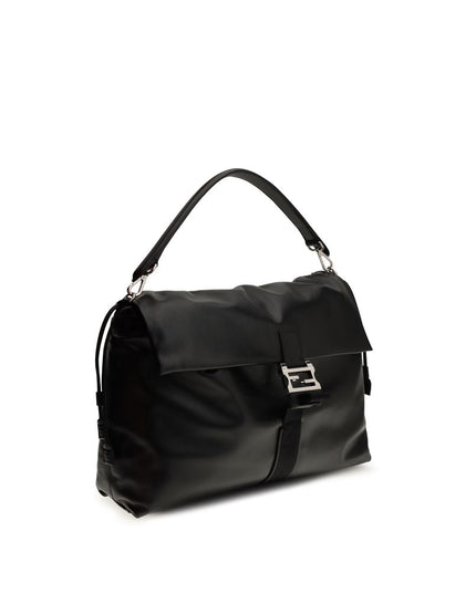 Fendi Black Calf Leather Bos Taurus Shoulder Bag