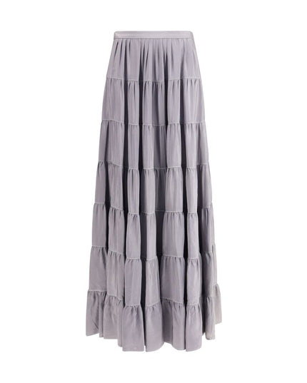 Forte_Forte Gray Silk Long Skirt