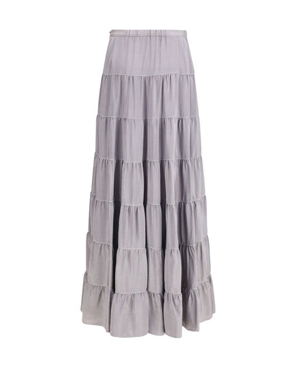 Forte_Forte Gray Silk Long Skirt
