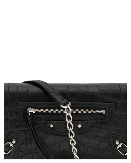 Balenciaga Black Calf Leather Bos Taurus Shoulder Bag