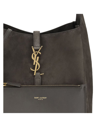 Saint Laurent Gray Calf Leather Bos Taurus Shoulder Bag