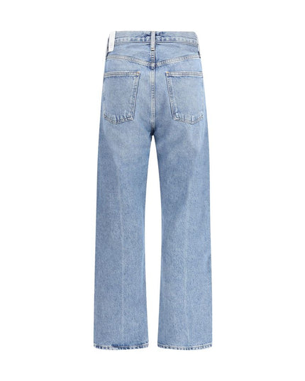 Agolde Light Blue Cotton Relaxed Fit Jeans