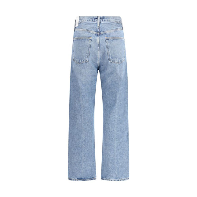 Agolde Light Blue Cotton Relaxed Fit Jeans