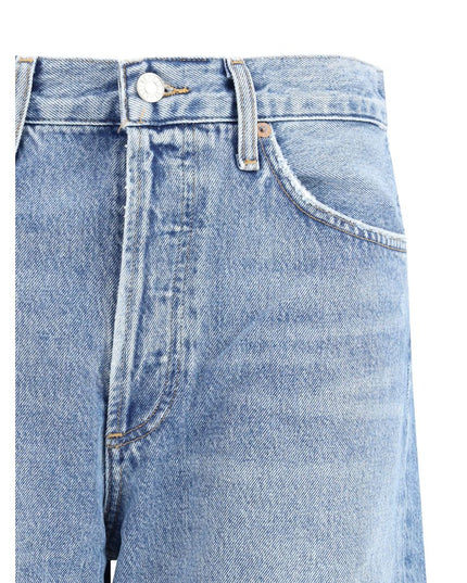 Agolde Light Blue Cotton Relaxed Fit Jeans